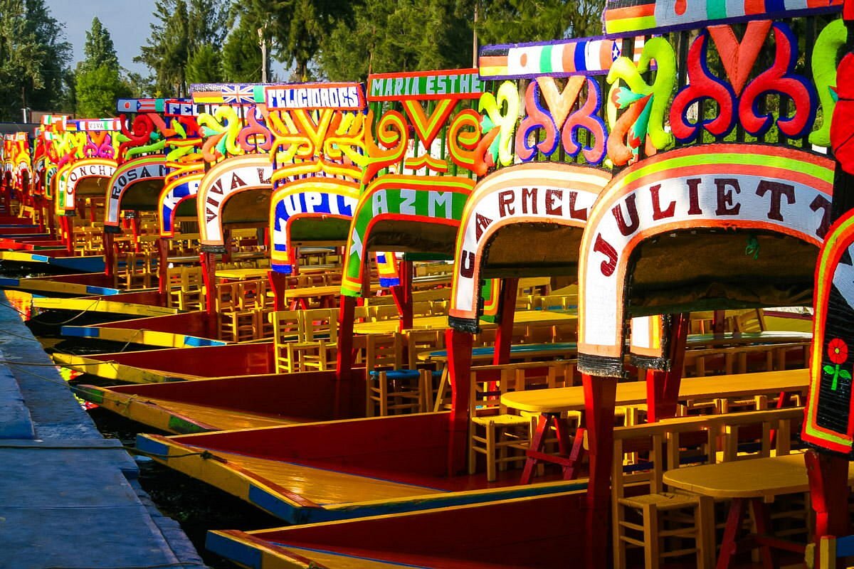 Trajineras en Xochimilco